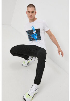 Jack & Jones Памучна тениска x Space Jam в бяло с принт - Pepit.bg