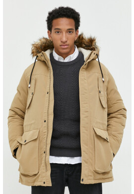 Jack & Jones Парка мъжка в зелено със зимна изолация - Pepit.bg