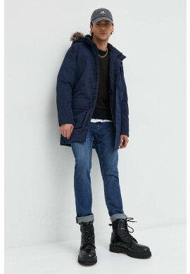 Jack & Jones Парка мъжка в тъмносиньо със зимна изолация - Pepit.bg