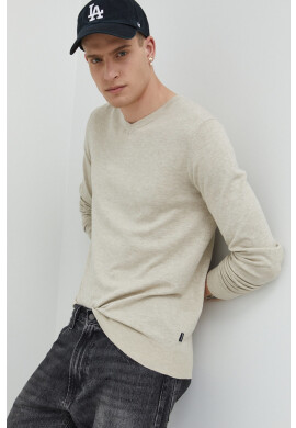 Jack & Jones Пуловер мъжки в бежово от лека материя - Pepit.bg