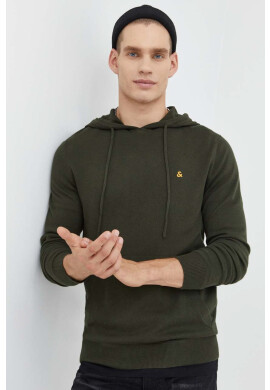 Jack & Jones Пуловер мъжки в зелено от лека материя - Pepit.bg