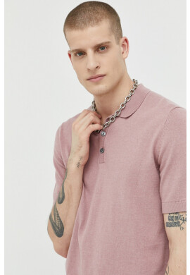Jack & Jones Пуловер JJEEMIL мъжки в розово - Pepit.bg