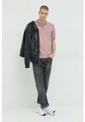 Jack & Jones Пуловер JJEEMIL мъжки в розово - Pepit.bg