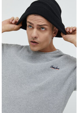 Jack & Jones Пуловер Jorpaul мъжки в сиво от лека материя - Pepit.bg