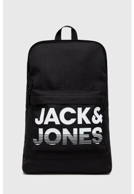 Jack & Jones Раница мъжка в черно голям размер с принт - Pepit.bg