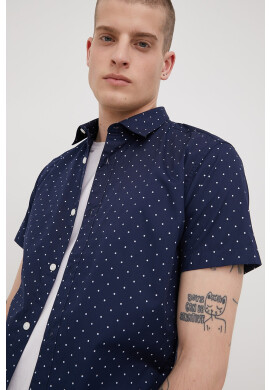 Jack & Jones Риза мъжка в тъмносиньо с кройка по тялото с класическа яка - Pepit.bg