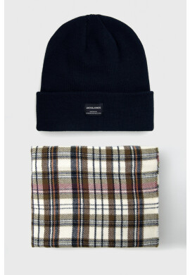 Jack & Jones Шапка и шал в тъмносиньо - Pepit.bg