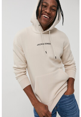 Jack & Jones Суичър мъжки в бежово с принт - Pepit.bg