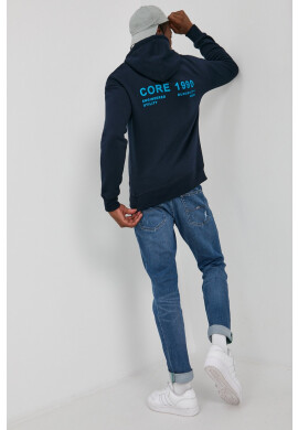 Jack & Jones Суичър мъжки в тъмносиньо с принт - Pepit.bg