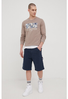 Jack & Jones Суичър мъжка в бежово с принт - Pepit.bg