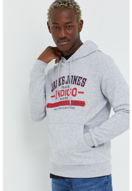 Jack & Jones Суичър в сиво с качулка меланж на - Pepit.bg