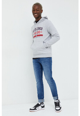 Jack & Jones Суичър в сиво с качулка меланж на - Pepit.bg