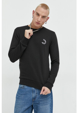 Jack & Jones Суичър JCOBLUR PANEL SWEAT CREW NECK FST в черно с принт 12225433 - Pepit.bg