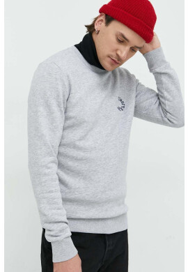 Jack & Jones Суичър JCOBLUR PANEL SWEAT CREW NECK FST в сиво с принт 12225433 - Pepit.bg