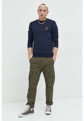 Jack & Jones Суичър JCOBLUR PANEL SWEAT CREW NECK FST в тъмносиньо с принт 12225433 - Pepit.bg
