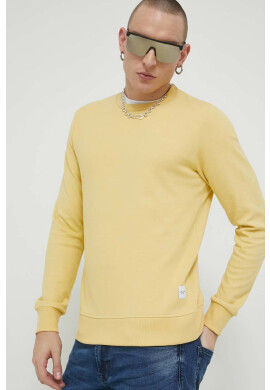 Jack & Jones Суичър JJEBASIC в жълто с изчистен дизайн - Pepit.bg