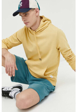 Jack & Jones Суичър JJEBASIC в жълто с качулка с изчистен дизайн 12182537 - Pepit.bg