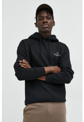 Jack & Jones Суичър JJEFELIX в черно с качулка с принт 12226495 - Pepit.bg