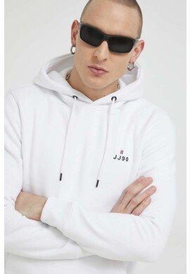 Jack & Jones Суичър JJEJOE в бяло с качулка с принт 12223229 - Pepit.bg