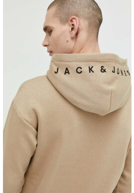 Jack & Jones Суичър JJESTAR в бежово с качулка с апликация - Pepit.bg