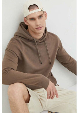 Jack & Jones Суичър JJESTAR в кафяво с качулка с изчистен дизайн - Pepit.bg