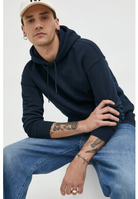 Jack & Jones Суичър JJESTAR в тъмносиньо с качулка с изчистен дизайн 12208157 - Pepit.bg