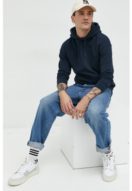 Jack & Jones Суичър JJESTAR в тъмносиньо с качулка с изчистен дизайн 12208157 - Pepit.bg