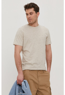 Jack & Jones Тениска мъжка в бежово с десен - Pepit.bg