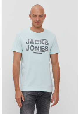 Jack & Jones Тениска в черно меланж на - Pepit.bg