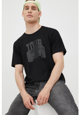 Jack & Jones Тениска в черно меланж на - Pepit.bg