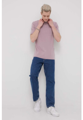 Jack & Jones Тениска мъжки в розово с изчистен дизайн - Pepit.bg