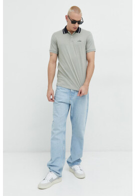 Jack & Jones Тениска с яка JJEJOE в зелено с апликация - Pepit.bg