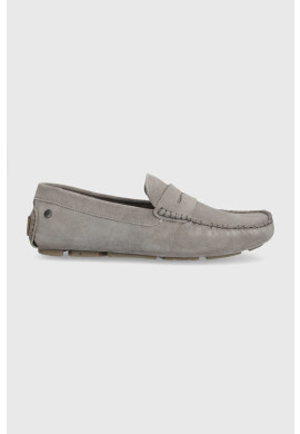 Jack & Jones Велурени мокасини Jfwjensen мъжки в сиво - Pepit.bg