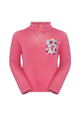 Jack Wolfskin Детски суичър VILLI BUTTON FLEECE K в розово с апликация - Pepit.bg
