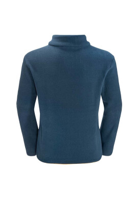 Jack Wolfskin Детски суичър VILLI BUTTON FLEECE K в тъмносиньо с апликация - Pepit.bg