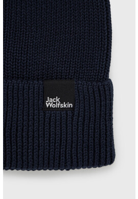 Jack Wolfskin Памучна шапка в тъмносиньо с фина плетка от памук - Pepit.bg