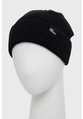 Jack Wolfskin Памучна шапка в черно с фина плетка от памук - Pepit.bg