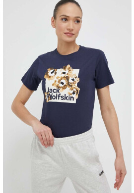 Jack Wolfskin Памучна тениска 10 в тъмносиньо - Pepit.bg