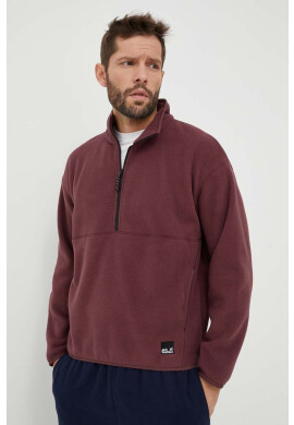 Jack Wolfskin Суичър в бордо с изчистен дизайн - Pepit.bg