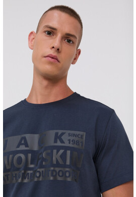 Jack Wolfskin Тениска в тъмносиньо с принт - Pepit.bg