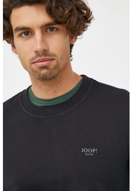 Joop! Памучен суичър в черно с изчистен дизайн - Pepit.bg
