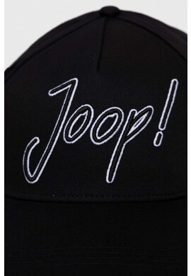 Joop! Памучна шапка с козирка в черно с принт - Pepit.bg