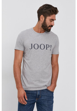 Joop! Памучна тениска в сиво с принт - Pepit.bg