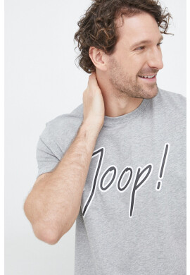 Joop! Памучна тениска в сиво с принт - Pepit.bg
