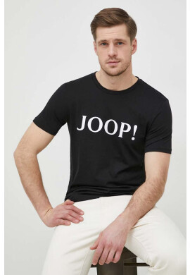 Joop! Памучна тениска в черно с принт - Pepit.bg
