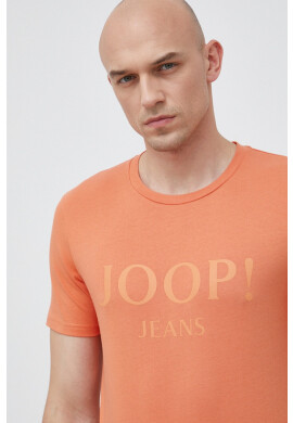 Joop! Памучна тениска в оранжево с принт - Pepit.bg