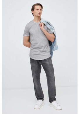 Joop! Памучна тениска в сиво с изчистен дизайн - Pepit.bg