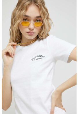 Juicy Couture Памучна тениска в бяло - Pepit.bg