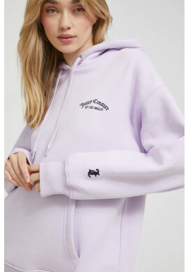 Juicy Couture Суичър Queenie в лилаво с качулка с апликация - Pepit.bg