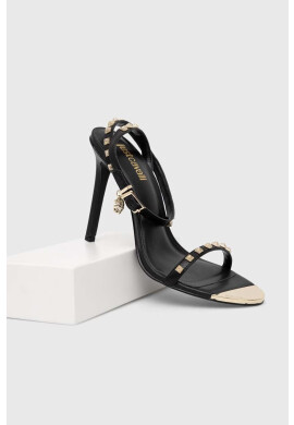 Just Cavalli Кожени сандали в черно 74RB3S20 - Pepit.bg
